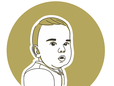 Baby boy avatar art design flat graphic design illustration linaertwork line line art lineart linework minimal