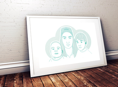 Personalised Family Portrait branding design flat graphic design illustration linaertwork line lineart linework minimal