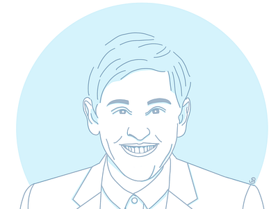 Ellen DeGeneres flat avatar art avatar icons design flat graphic design icon illustration line line art linework minimal