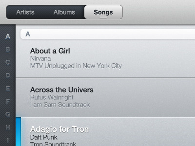 Better Songs iteration lists ui