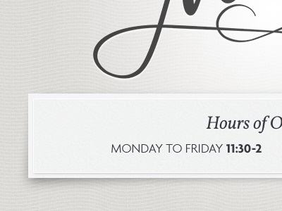 Hours of Operation paper texture typography white