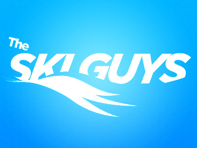 The Ski Guys blue idea logo water white