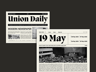 Union Daily a modern news website concept