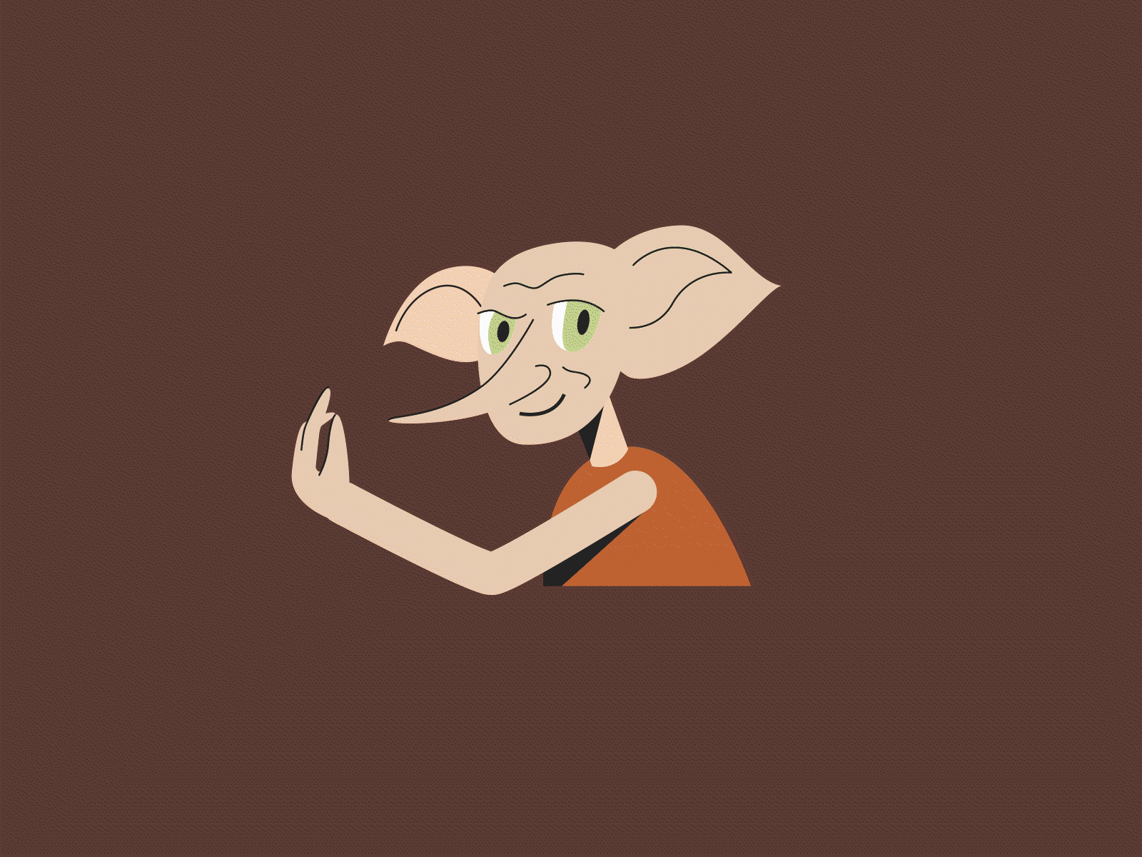 Dobby animation animation 2d character christmas dobby elf flat harry potter harrypotter hp illustration magic motion motion design vector