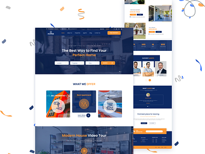 Real Estate Landing Page UI Design homepage landing page design landingpage real estate realestate realestate website design simple design uidesign uiux ux design website design