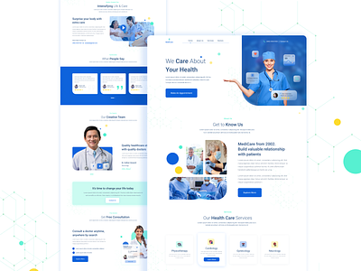 Medical Landing Page UI homepage hospital landing page hospital ui landing page design landingpage medical landing page saas landing page simple design uidesign uiux ux design website design