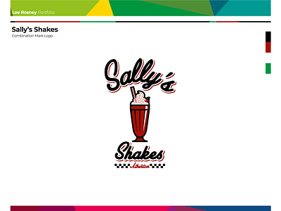 Sally's Shakes brand identity branding logo milkshake retro logo typography