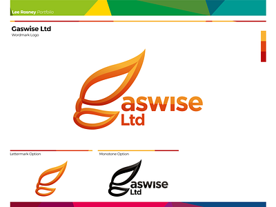 Gaswise Ltd brand identity branding flame gas mask logo