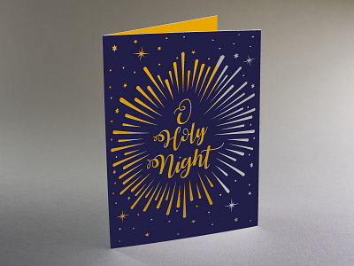 O Holy Night Laser Cut Christmas Card christmas card greeting card holidays laser cut stars typography