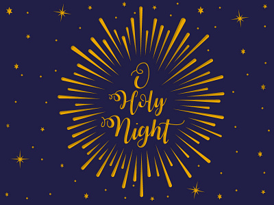 O Holy Night Laser Cut Christmas Card christmas card greeting card holidays laser cut stars typography