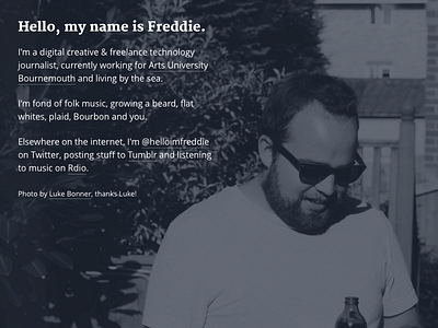 hellomynameisfreddie.co.uk css html jquery web design website