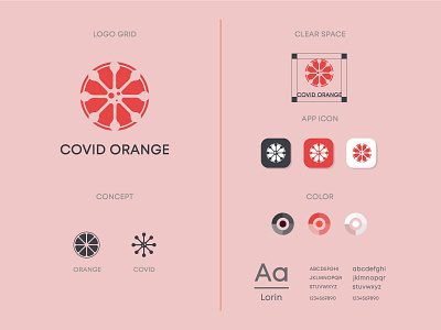 Covid orange logo and brand identity design