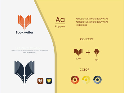 book writer logo and brand identity