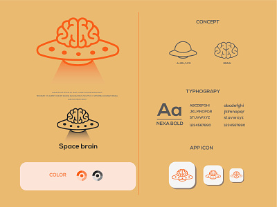 ufo brain logo and brand identity