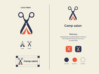 Camp salon logo and brand identity