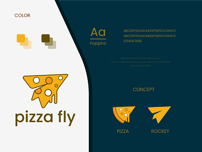 pizza fly logo and brand identity