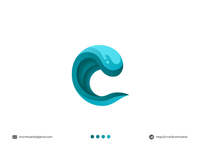 C brand identity branding business c c mark company design gradient letter mark logo logo design modern modern logo ocean professional trend wave