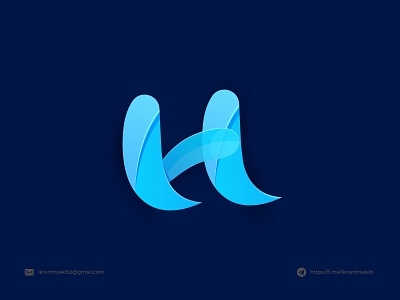 H logo concept acronym blue brand identity branding business colorful company design fresh fun h h letter mark initial lettermark logo logo design modern modern logo word mark