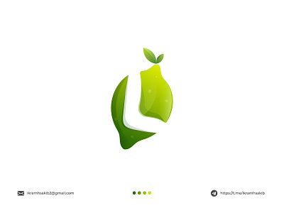 Lemon brand identity branding business company design fresh fruit graphic design green l lemon logo concept logo logo design logo mark logomark modern modern logo natural