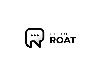 Hello Roat | R letter chat box logo