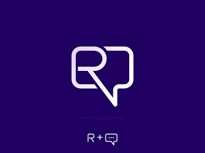 R letter chat logo design