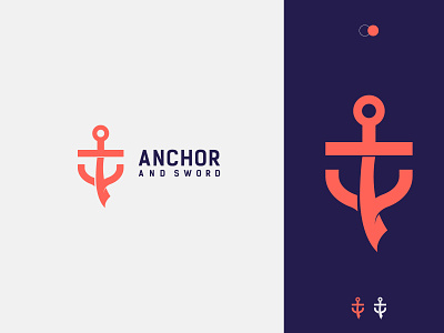 anchor and sword logo mark. anchor battle brand identity branding knight logo design logo mark logomark logotype minimalist logo modern logo ocean sea shield ship sword war
