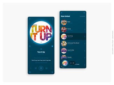 Daily UI #009 Music Player Design - Challenge #9 app daily ui dailyui dailyui009 dailyuichallenge design music player music player ui musicplayer now united nowunited player ui
