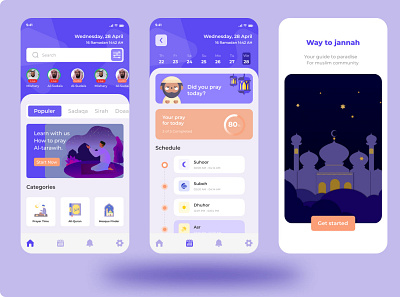 Islamic app concept design ui ux