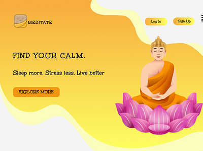 Meditation Website animation design illustration logo typography ui ux vector website website design