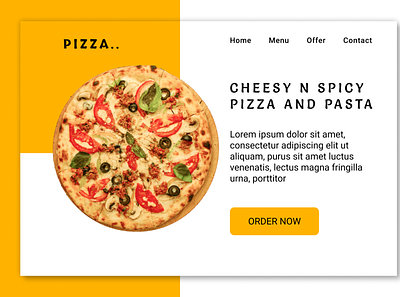 pizza website app design flat graphic design illustration logo ui ux vector website