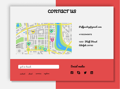 contact section for pastry shop design graphic design illustration typography ui ux vector web website website design