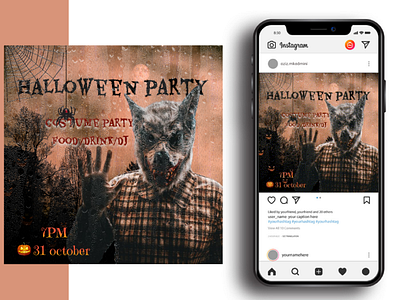 banner halloween social media design