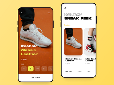 Sneakers Marketplace app bag cart discover ecommerce nike online price shop shopping size sizes sneakers store ui ux