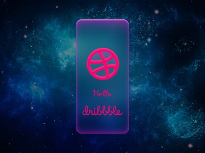 Hello dribbble cosmos dribbble hello hello dribble hellodribbble logo mobile mobile app design neon ux design violet