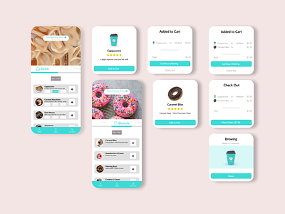 Coffee & Donut App animation app branding design graphic design illustration illustrator logo ui ux