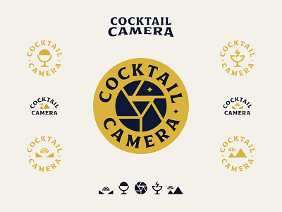 Cocktail Camera badge branding camera cocktail drinks icon identity design photography type