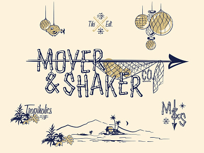 Mover & Shaker - Tiki Edition I brand identity branding illustration tiki tropical