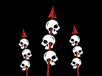 Mai Tai glass - II 2 color illustration skull spear tiki