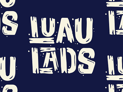 Luau Lads - III 2 color drawn type logo tiki tropical type typography vector