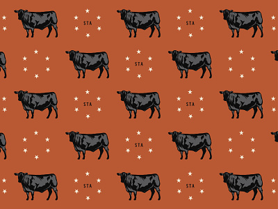 Pacetti Farms - I 3 color brand identity branding cattle cows illustration yeehaw