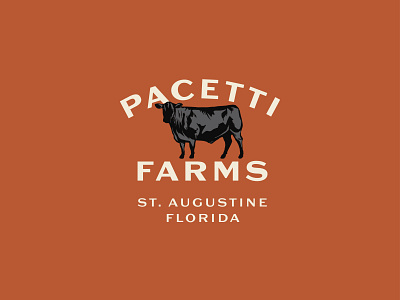 Pacetti Farms - III 3-color branding cattle cow farm illustration logo st augustine