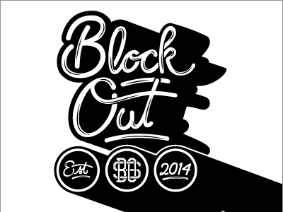 Blockout 2 badge handlettering poster type typography wip