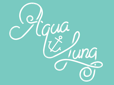 Aqua Lung - I design illustration screenprint type typography