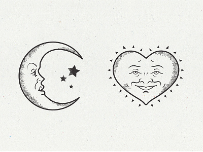 No Love creeps design face heart illustration moon texture vector