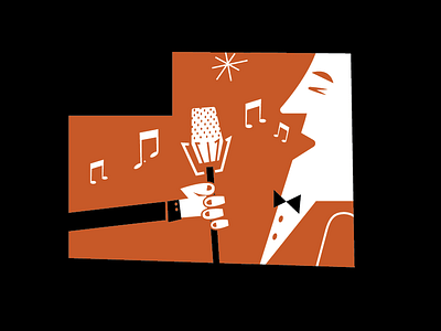 The Vocalist gigposter illustration jazz microphone music poster spot illustration