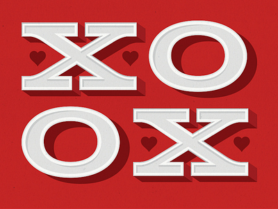 XOXO february hearts typography valentines day vday xoxo