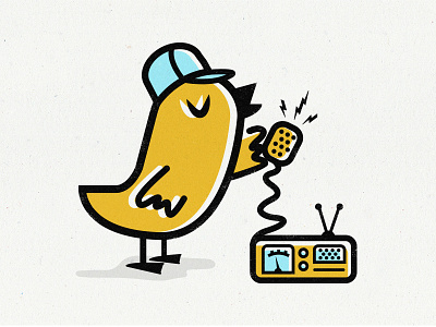 * Breaker * Breaker * this is Cheapie bird cb radio illustration mid century mid mod mr. cheapies trucker