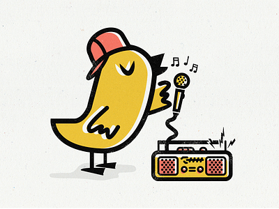MC Cheapie bird boombox hip hop illustration mad rhymes mc mr. cheapie radio vector