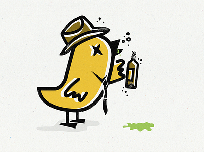 Down & Out Cheapie 9 to 5 bird drunk illustration mondays mr. cheapie vagabond vector