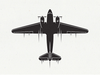 DC-3 airforce airplane dc 3 illustration military plane